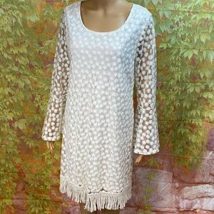 Indigo Soul Embroidered‎ Bell Sleeve Dress